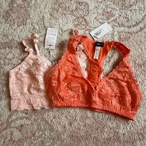 NWT Cosabella Lace Bralette Duo in Pink and Orange